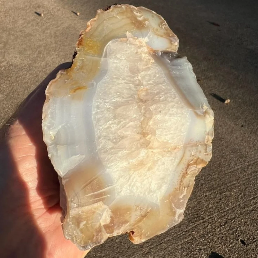 Stunning Multi-Color Druzy Banded Agate Chalcedony with Quartz Crystal Center - Picture 5 of 6
